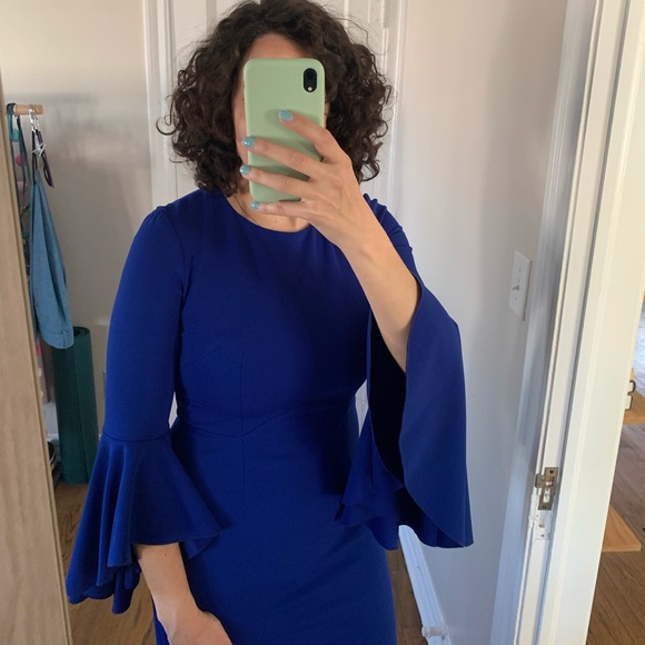 EUC Maggy London Long Bell Sleeve Sheath Dress LIKE NEW - Picture 8 of 9